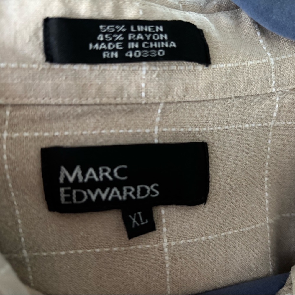 Marc Edward’s Classic Tan Checkered Men's Shirt - Picture 3 of 12